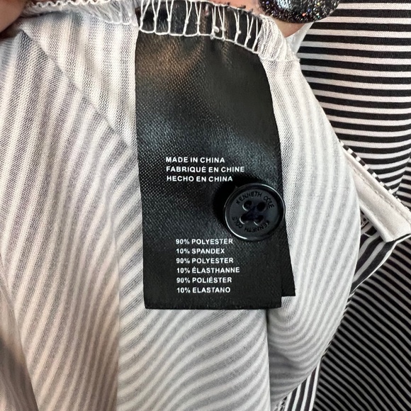 Kenneth Cole Mens Golf Polo White/Black Striped Short Sleeve Shirt Size XXL - Picture 5 of 6